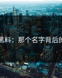 明星黑料：那个名字背后的故事