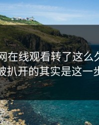 围着91网在线观看转了这么久，真正被扒开的其实是这一步