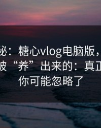 冷门揭秘：糖心vlog电脑版，关键词是怎么被“养”出来的：真正的重点你可能忽略了