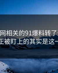 围着91网相关的91爆料转了这么久，真正被盯上的其实是这一步