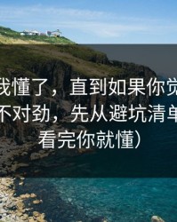 我以为我懂了，直到如果你觉得51视频网站不对劲，先从避坑清单查起（看完你就懂）
