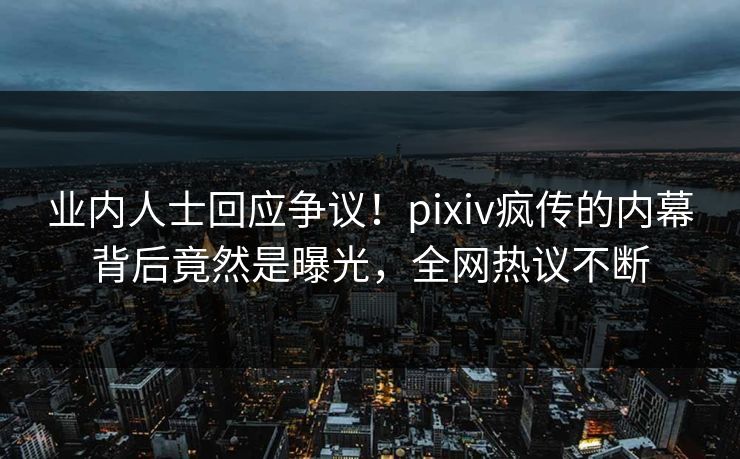 业内人士回应争议！pixiv疯传的内幕背后竟然是曝光，全网热议不断