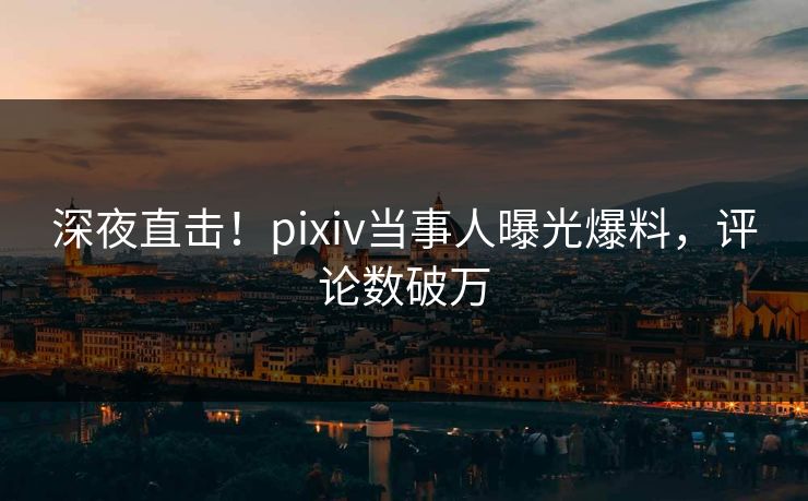 深夜直击！pixiv当事人曝光爆料，评论数破万