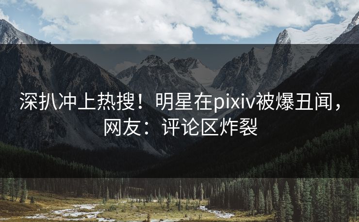 深扒冲上热搜！明星在pixiv被爆丑闻，网友：评论区炸裂