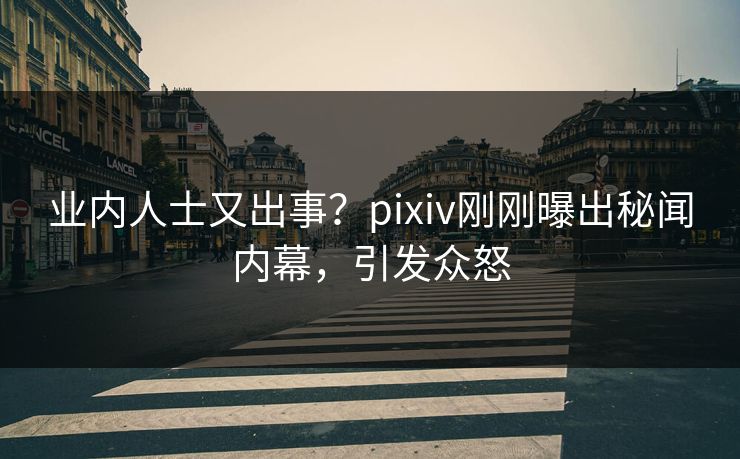 业内人士又出事？pixiv刚刚曝出秘闻内幕，引发众怒