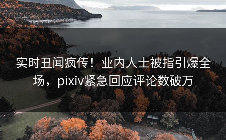 实时丑闻疯传！业内人士被指引爆全场，pixiv紧急回应评论数破万