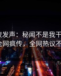 网红深夜发声：秘闻不是我干的！pixiv全网疯传，全网热议不断