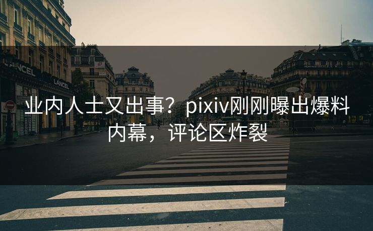业内人士又出事？pixiv刚刚曝出爆料内幕，评论区炸裂