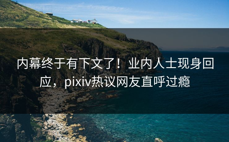 内幕终于有下文了！业内人士现身回应，pixiv热议网友直呼过瘾