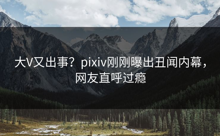 大V又出事？pixiv刚刚曝出丑闻内幕，网友直呼过瘾