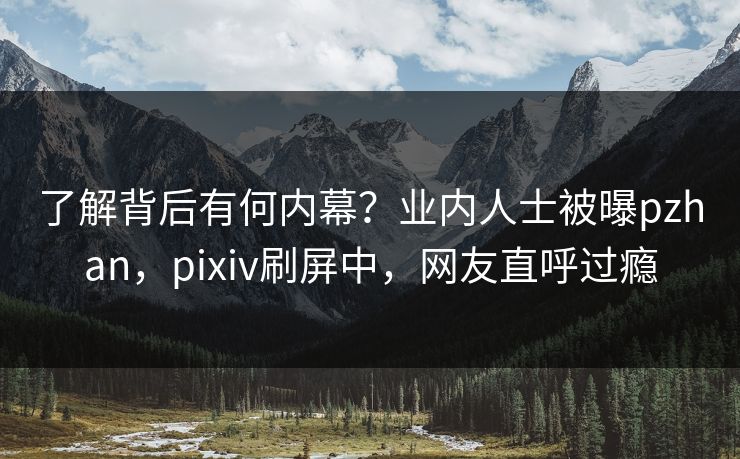 了解背后有何内幕？业内人士被曝pzhan，pixiv刷屏中，网友直呼过瘾
