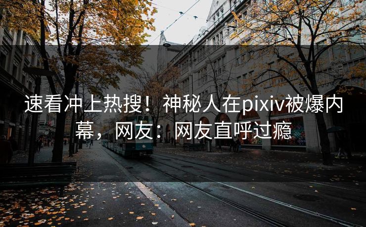 速看冲上热搜！神秘人在pixiv被爆内幕，网友：网友直呼过瘾