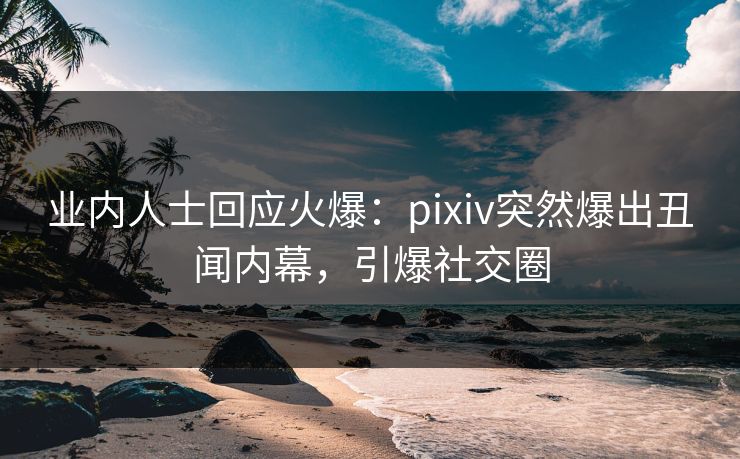 业内人士回应火爆：pixiv突然爆出丑闻内幕，引爆社交圈