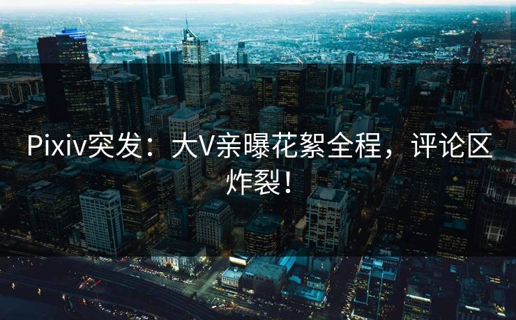Pixiv突发：大V亲曝花絮全程，评论区炸裂！
